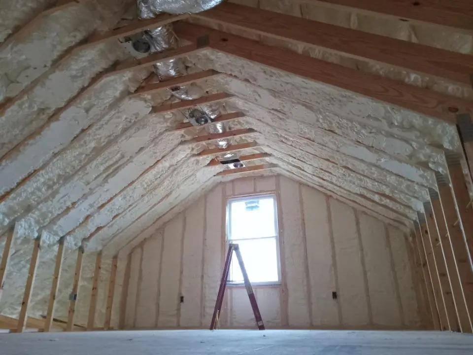 Spray foam roofing application for Crawl Space Insulation project in Eliot